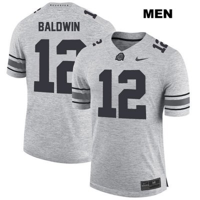 Men's NCAA Ohio State Buckeyes Matthew Baldwin #12 College Stitched Authentic Nike Gray Football Jersey JW20R58KM